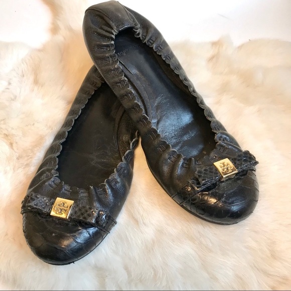 Tory Burch Ballet Flat Cap Toe Black 7.5 M - Picture 11 of 11